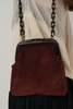 Vintage Suede Purse - Burgundy - Thumbnail 2