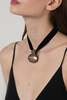 Vintage Modernist Pendant Necklace - Sterling Silver/Black - Thumbnail 5