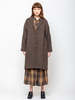 ICHI ANTIQUITES Wool Herringbone Coat - Brown - Thumbnail 4