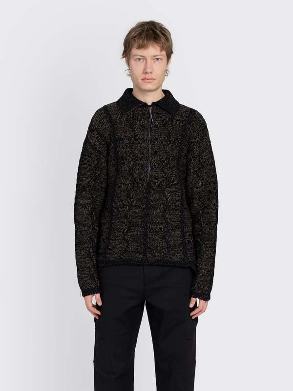 ROA Polo Cable Knit - Brown ROA Polo Cable Knit - Brown