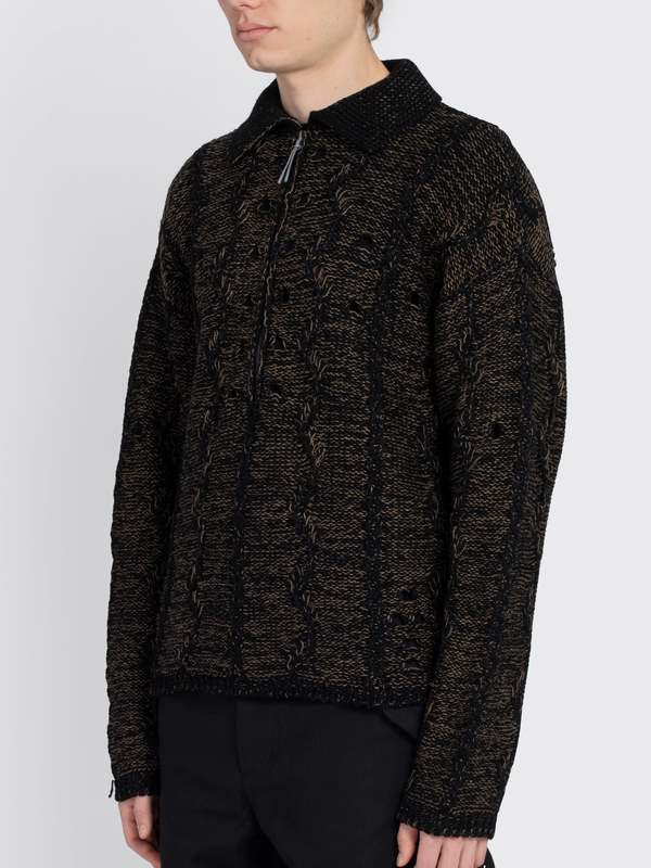 ROA Polo Cable Knit - Brown | Garmentory