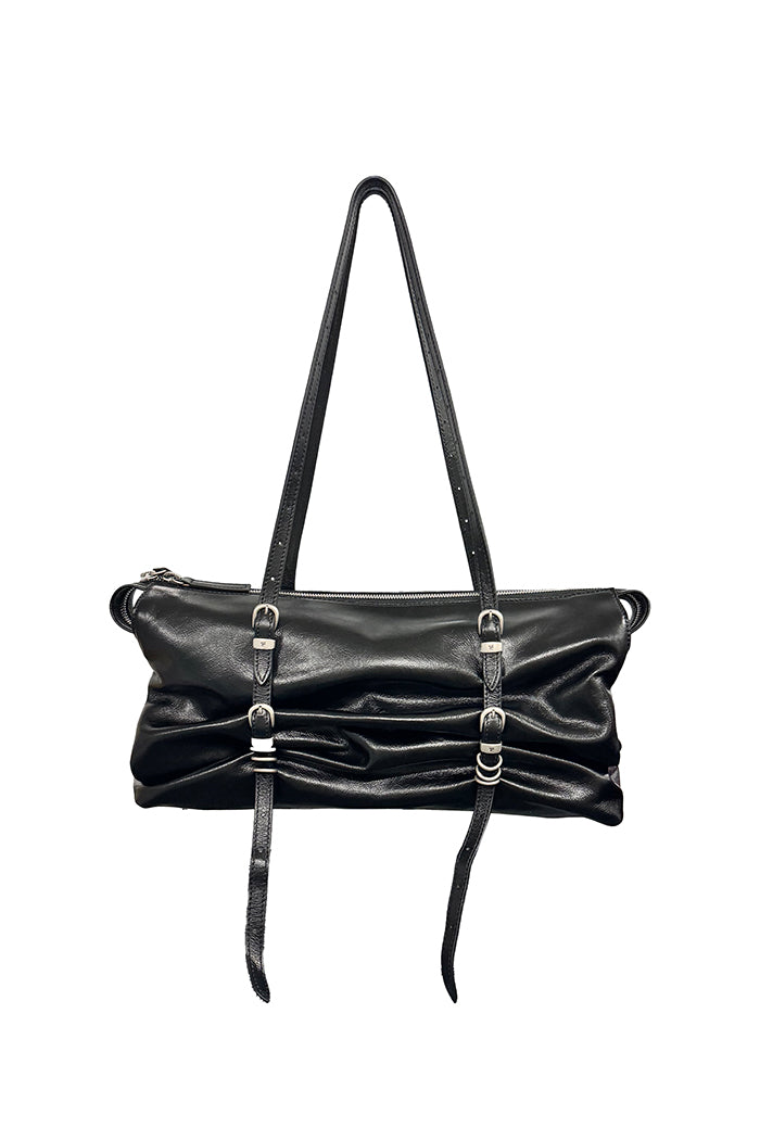 [Margesherwood ] / ☆ ZIPPER SMALL / black crinkle Margesherwood Zipper Small Bag - Black Crinkle | Editorialist