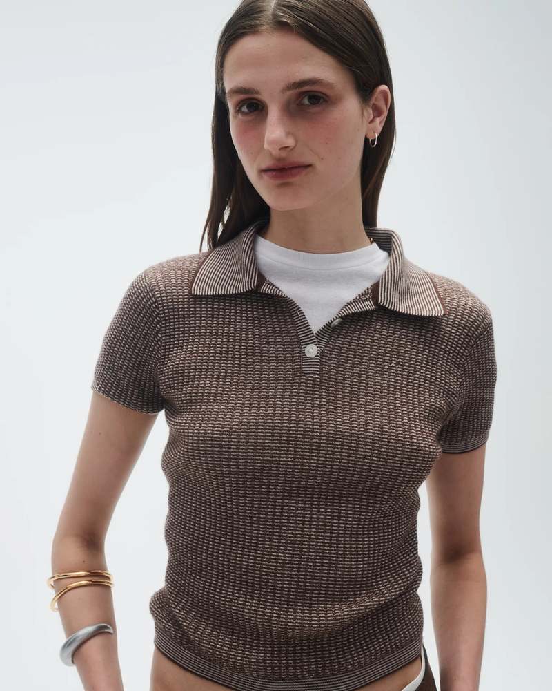 Tシャツ・カットソー Guest In Residence 'Shrunken' Polo Shirt Shrunken Polo - Cream – Guest In Residence