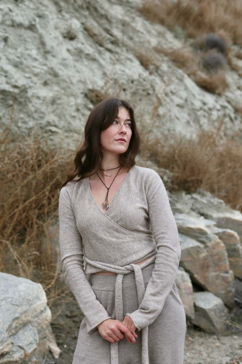 Lauren Manoogian Wrap Cardigan - Oatmeal | Garmentory