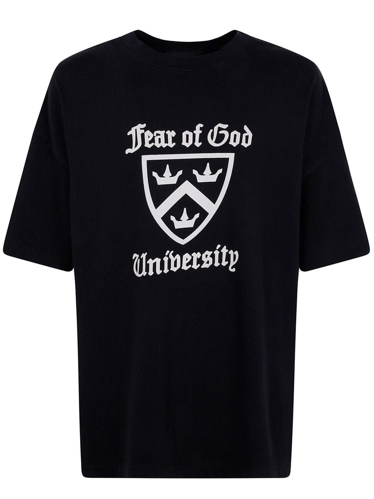 【FEAR OF GOD】Essential University T-シャツ Fear of God ESSENTIALS Black University Crew Neck T-Shirt