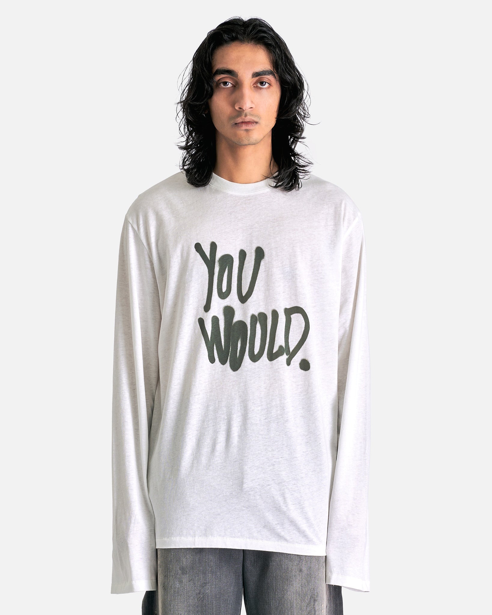 Acne Studios - Long sleeve logo t-shirt - Relaxed fit - White