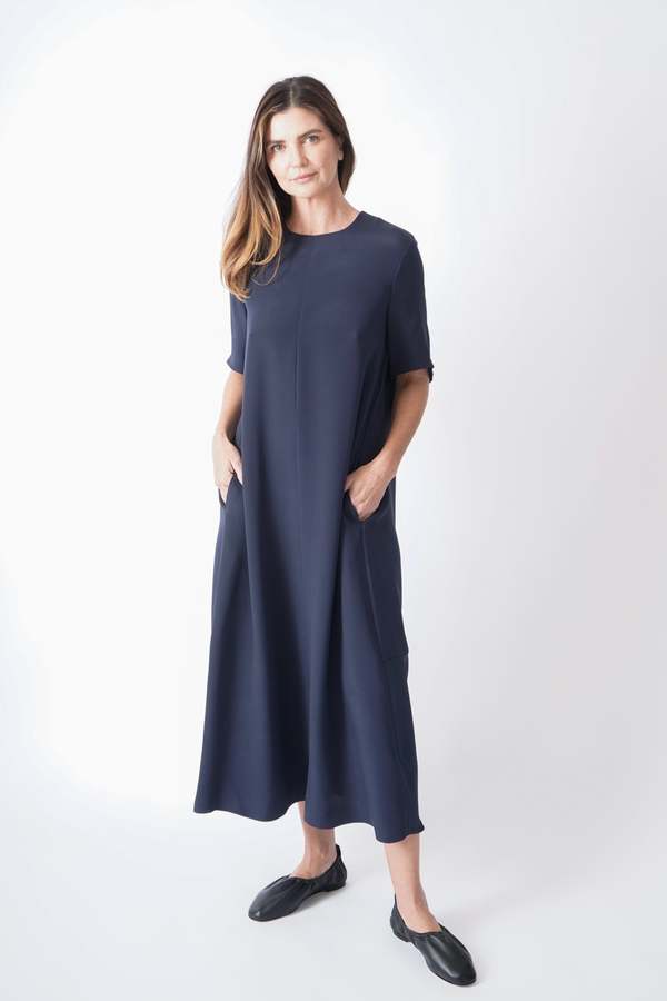 slim fit dress slacks Shop Building Block T-Shirt Swing Dress - Black | Kowtow Clothing