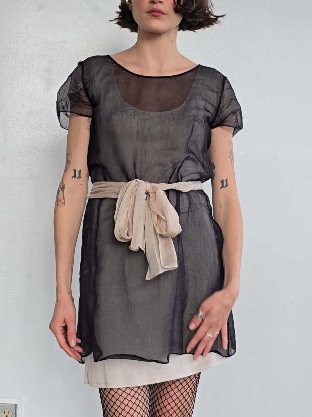 Vintage Layered Silk Organza Dress - Image 1 of 7