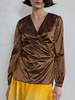 MaxMara Satin Wrap Top - Milk Chocolate - Thumbnail 1