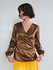 MaxMara Satin Wrap Top - Milk Chocolate - Thumbnail 2