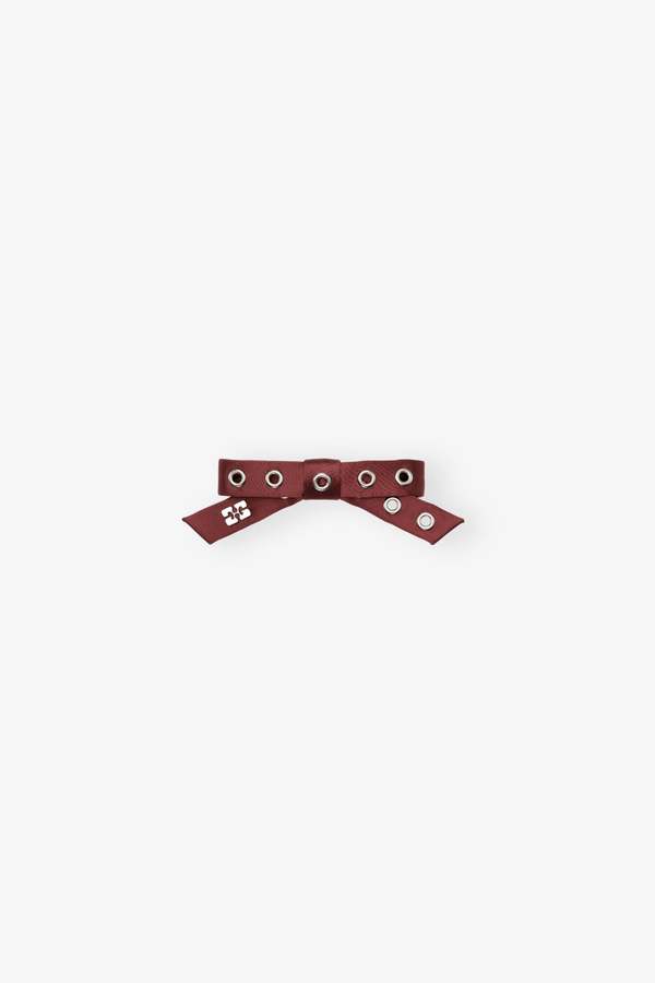 Ganni Eyelet Bow Barrette | Garmentory