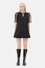 Ganni Fringed Organza Mini Dress - Black - Thumbnail 1