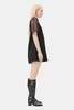 Ganni Fringed Organza Mini Dress - Black - Thumbnail 3