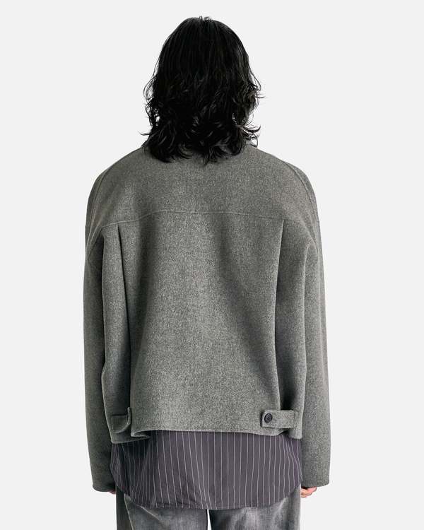 Acne Studios グレー ジャケット Acne Studios Wool Zip Jacket - Grey Melange | Garmentory