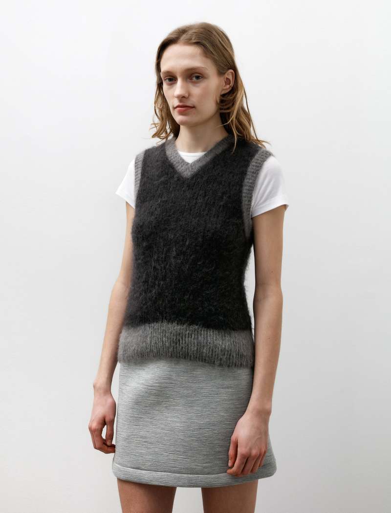Ernie Palo Mohair Knit Vest - Grey | Garmentory