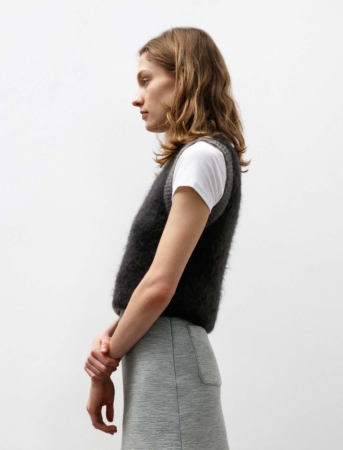 soyy. Minimal mohair vest(GRAY) トップス soyy.mohair minimal vest