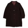 Melton Lapel Collar Car Coat - Wine - Thumbnail 1