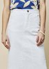 Harvey Faircloth Denim Pencil Skirt - White - Thumbnail 2