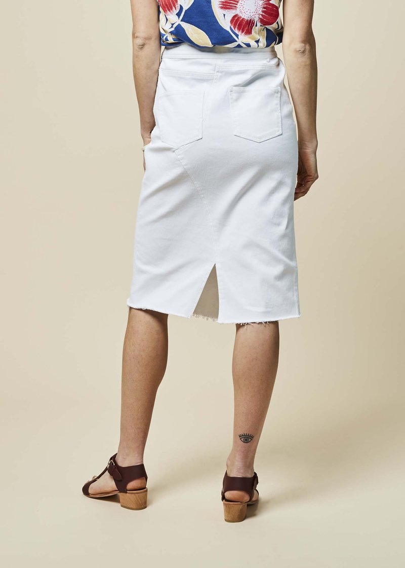 Harvey Faircloth Denim Pencil Skirt - White