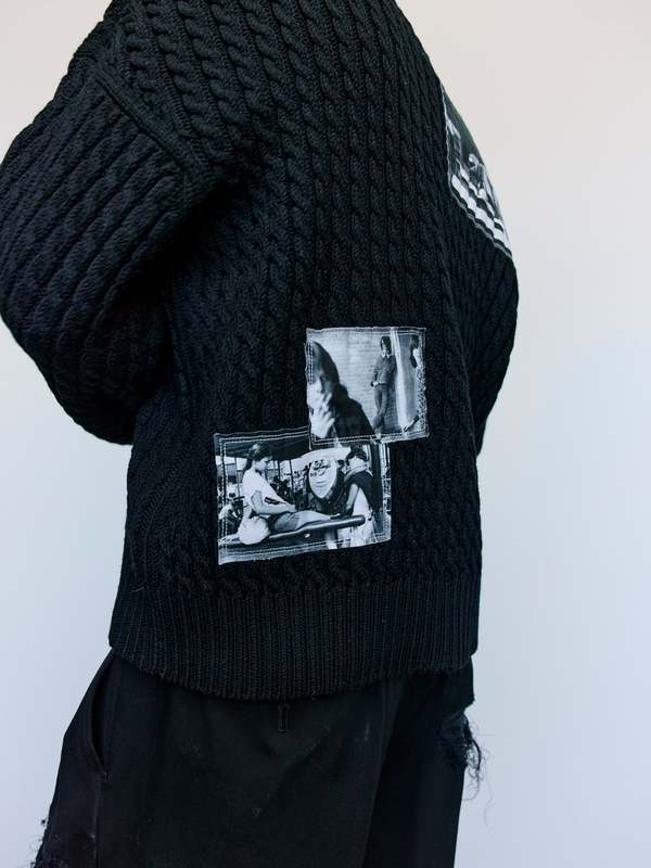 TAKAHIROMIYASHITA The Soloist. Wool Photo-Patch Crewneck Sweater