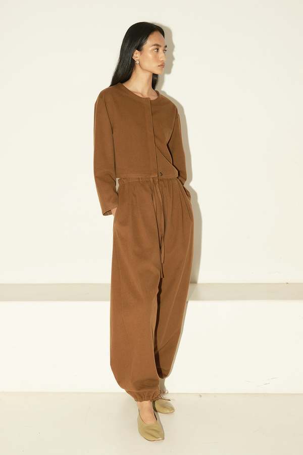 Datura Brushed Wool Pays Top-Jacket - Avellana Datura Brushed Wool Pays Top-Jacket - Avellana