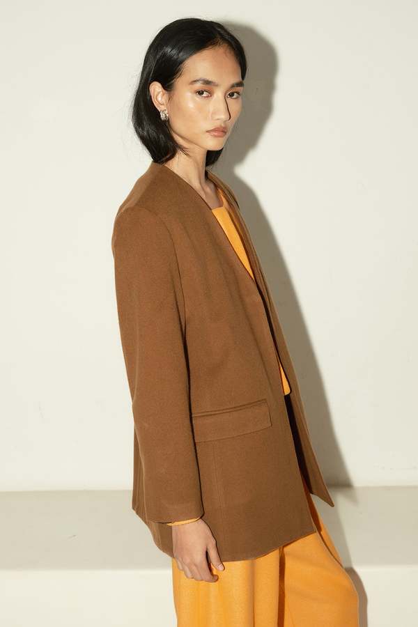 Datura Brushed Wool Blazer - Avellana Datura Brushed Wool Blazer - Avellana