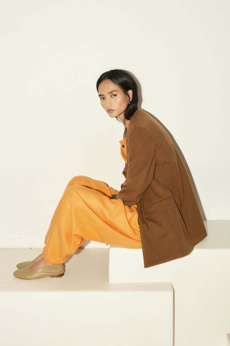 Datura Brushed Wool Blazer - Avellana