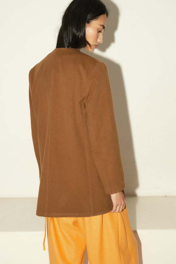 Datura Brushed Wool Blazer - Avellana