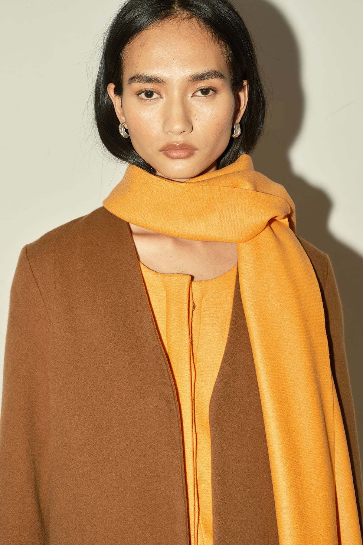 Datura Boiled Wool XL Scarf-Belt - Tangerine - Image 2 of 2