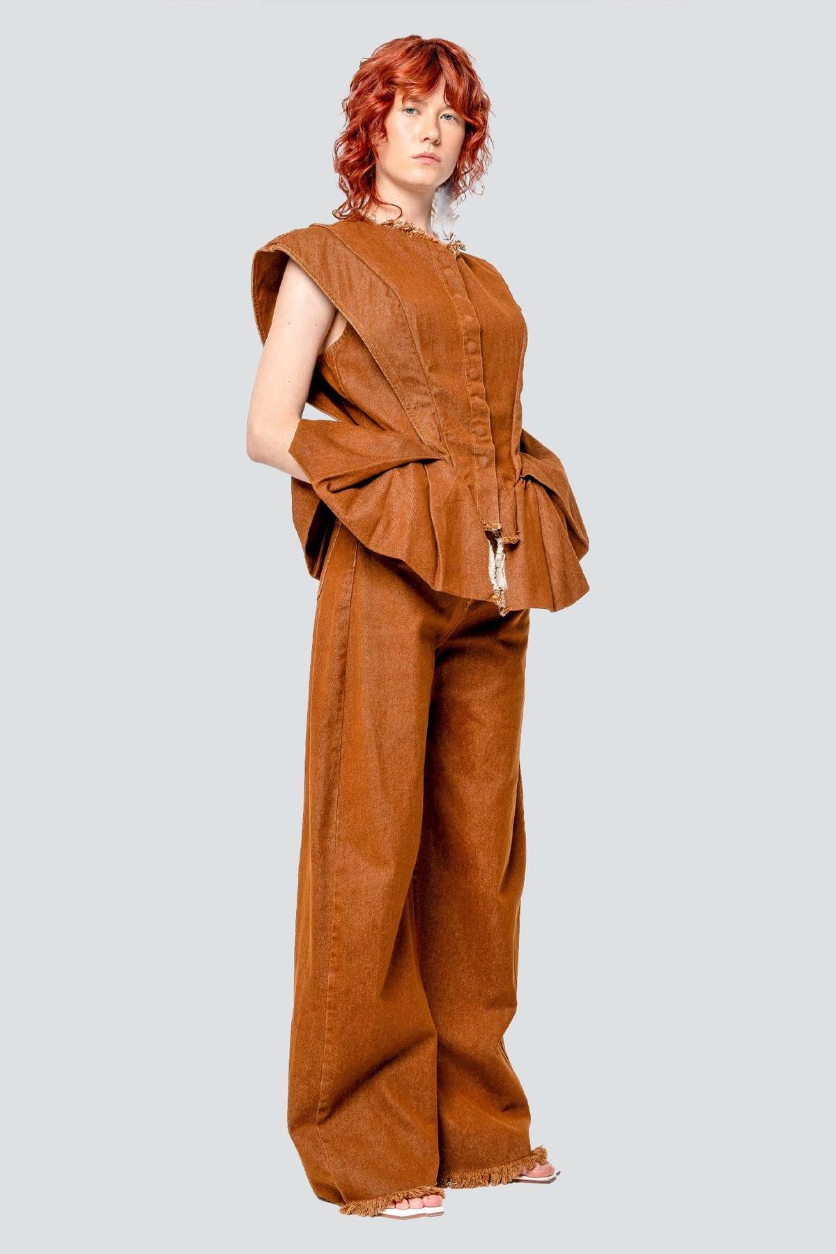 Marques Almeida Denim Boyfriend Trousers - Brown | Garmentory