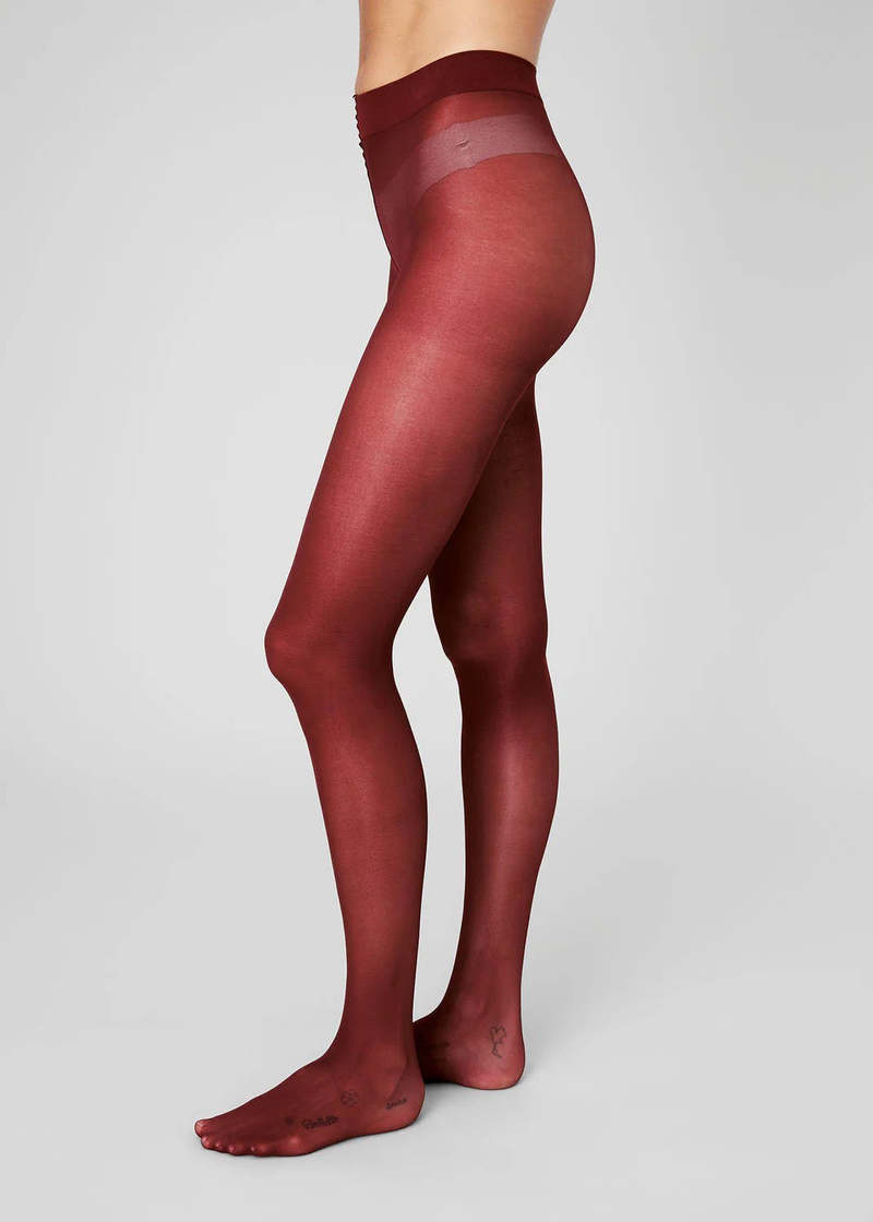 Swedish Stockings Nora Everyday Tights - Red Wine