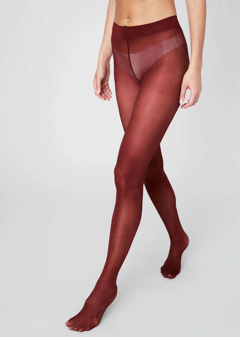 Swedish Stockings Nora Everyday Tights - Red Wine