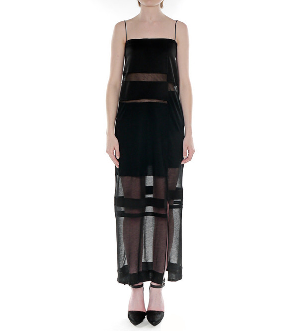 Helmut Lang Horizon Long Paneled Dress | Garmentory