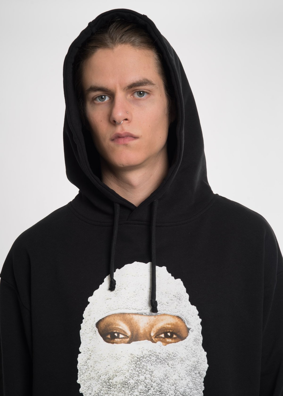 Black-Printed-Face-Gold-Hoodie