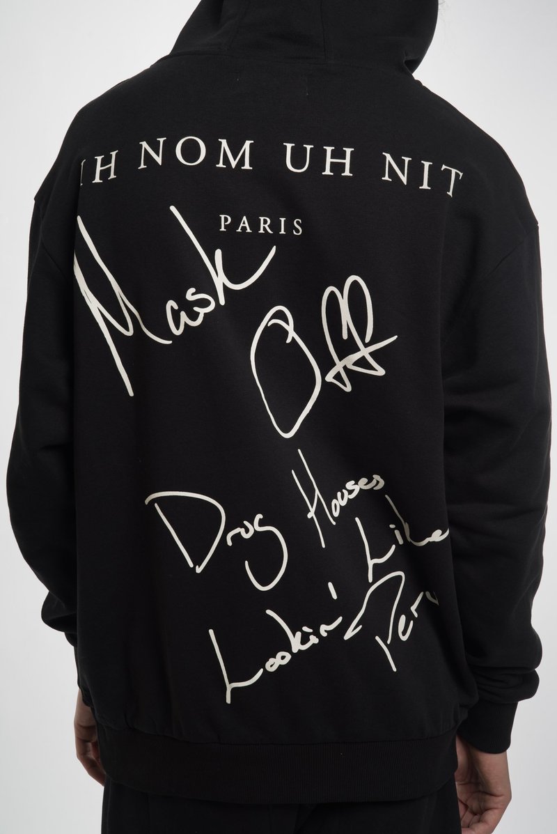 Ih Nom Uh Nit Printed Face Gold Hoodie Top - Black | Garmentory