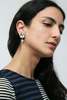 Mondo Mondo Flower Pearl Drop Earrings - Silver - Thumbnail 4