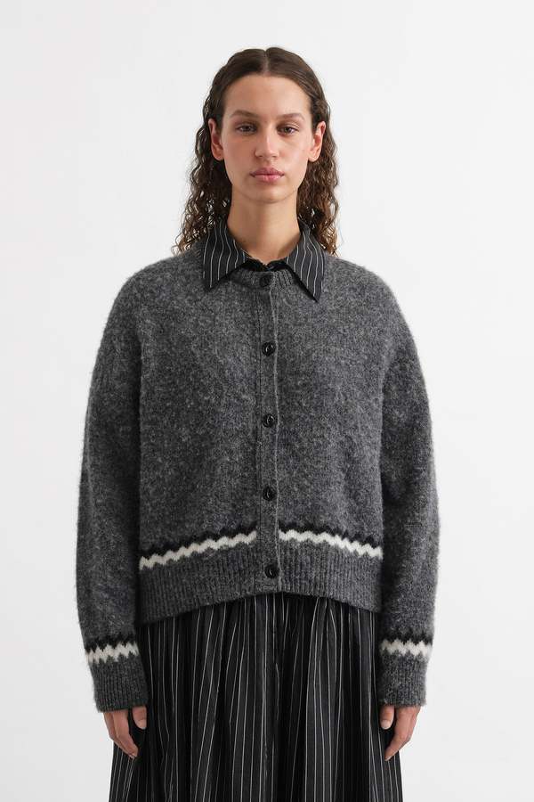 ymc★ YMC Atomic Zig Zag Cardigan - Gray | Garmentory