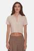 The Tile Club Farrah Short Sleeve Polo - Beige - Thumbnail 1