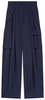 Dries Van Noten Loose Fit Polkar Pleated Workwear Pants - Navy - Thumbnail 1