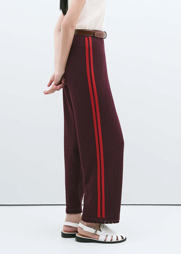 Cordera Merino Pointelle Pants - Burgundy