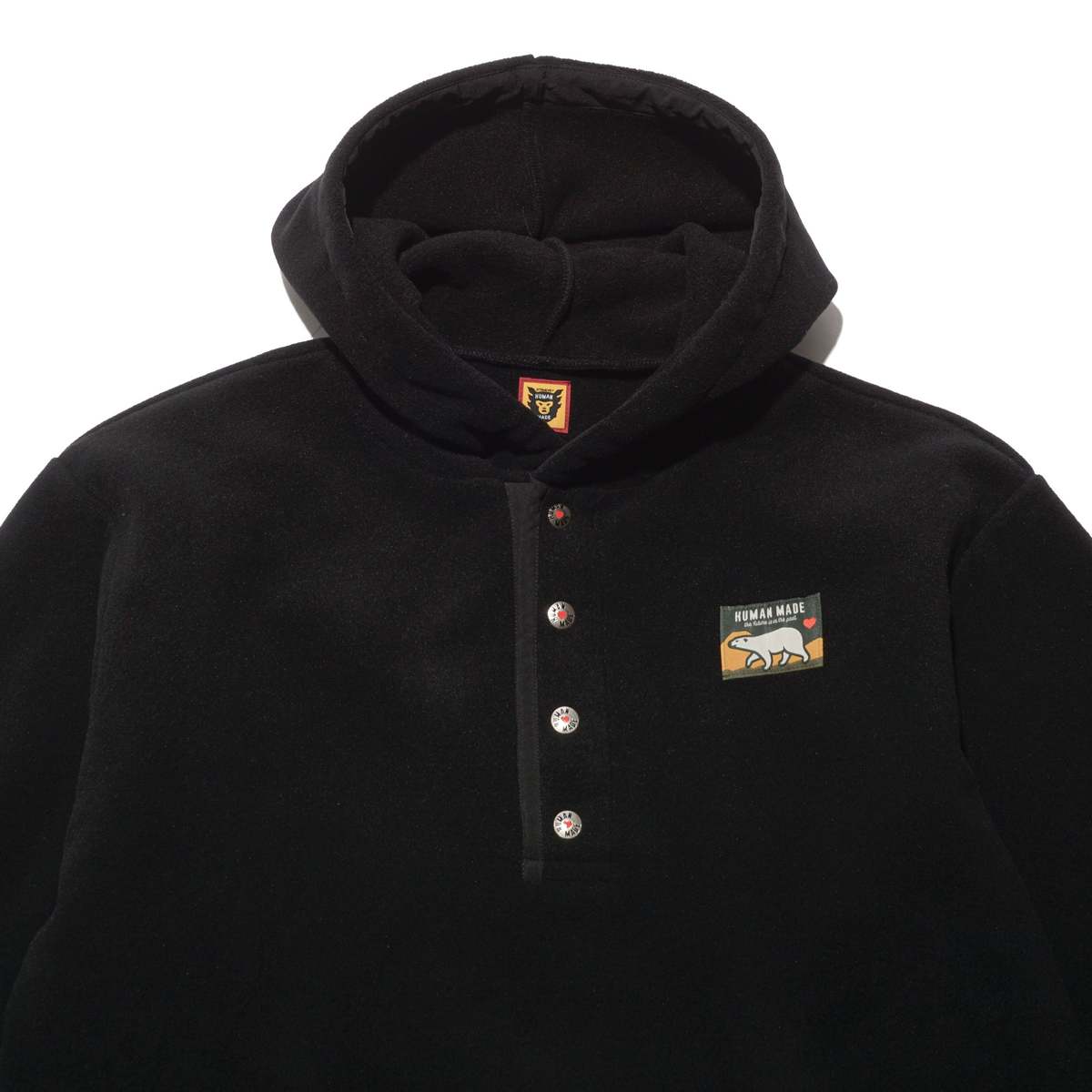 Human Made Fleece Hoodie - Black | Garmentory