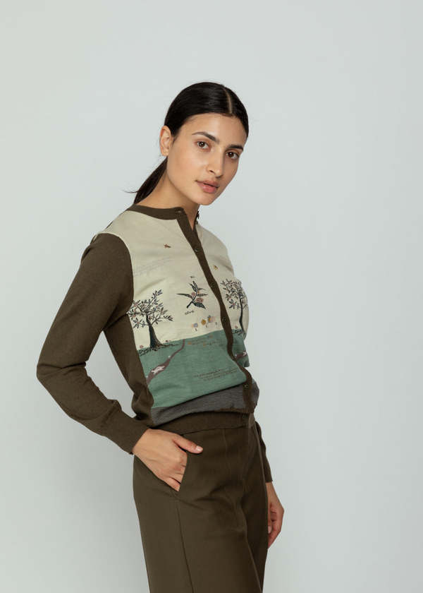 Antipast Olive Harvest Cardigan - Ivory/Khaki