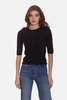 The Tile Club Elsa Short Sleeve Henley - Black - Thumbnail 1