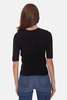 The Tile Club Elsa Short Sleeve Henley - Black - Thumbnail 3