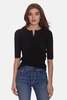 The Tile Club Elsa Short Sleeve Henley - Black - Thumbnail 4