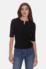 The Tile Club Elsa Short Sleeve Henley - Black - Thumbnail 5