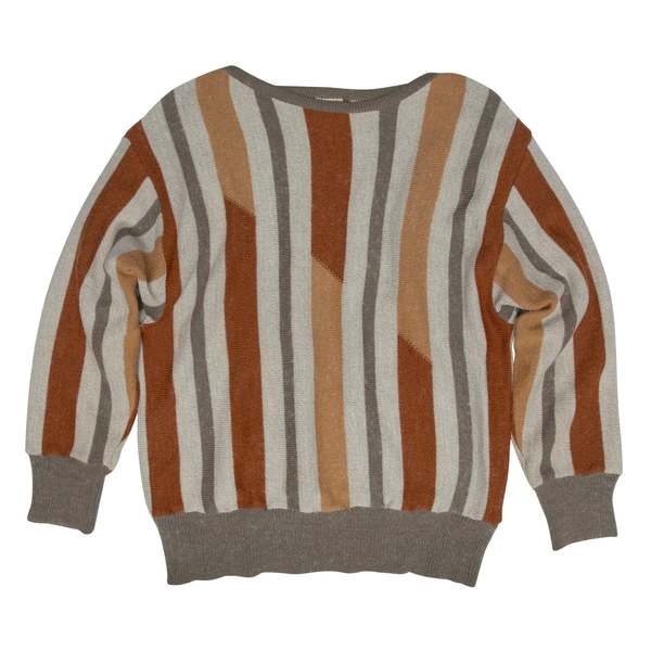 hipp hipp Bauhaus Intarsia Alpaca Yarn Saddle Shoulder Pullover - Rust
