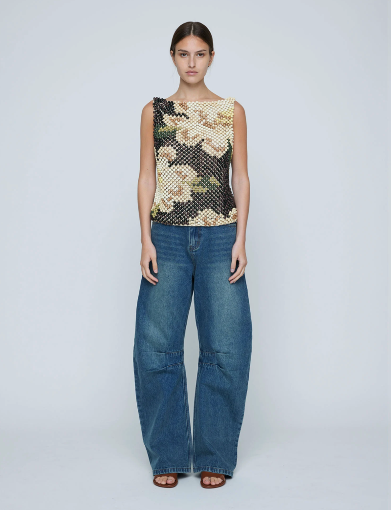 Wynn Hamlyn Wooden Beaded Top Wynn Hamlyn Wooden Beaded Top