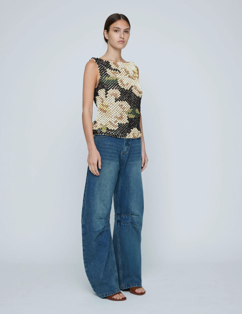 Wynn Hamlyn Wooden Beaded Top Wynn Hamlyn Wooden Beaded Top