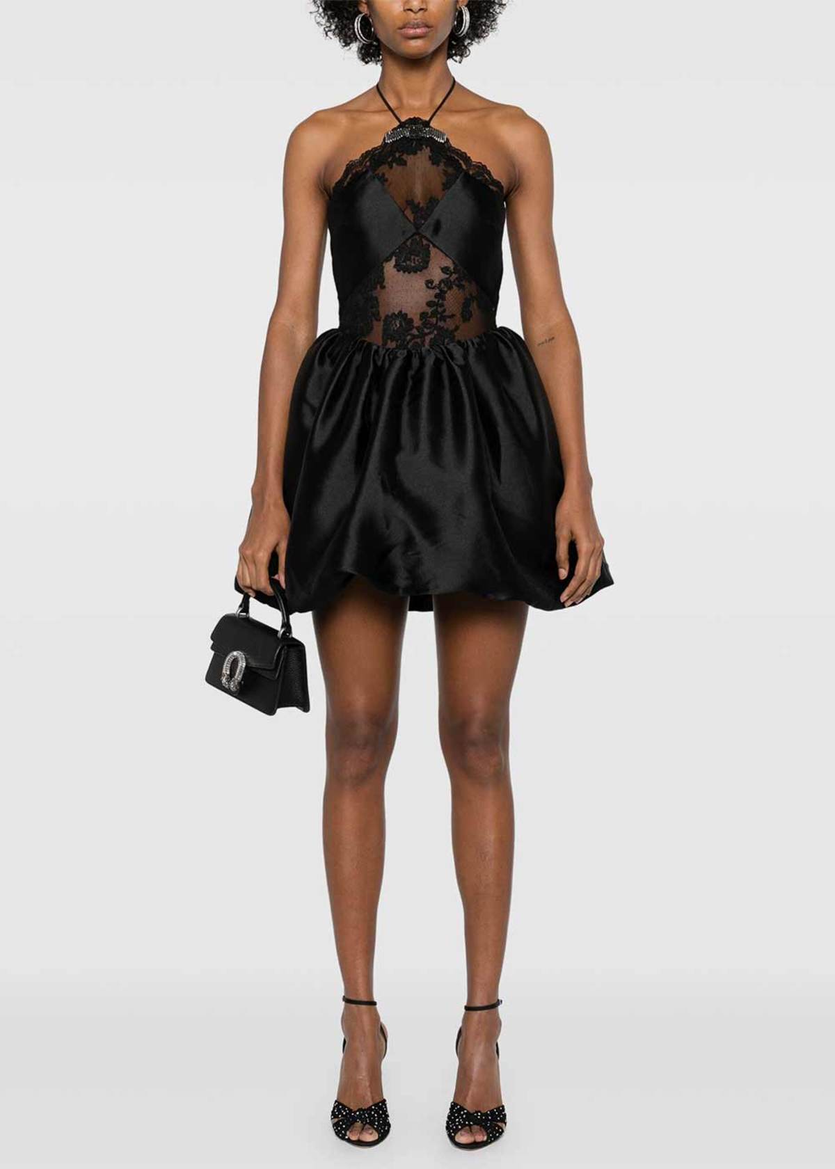 self portrait black taffeta mini dress Self-Portrait Halterneck - venngroup:juun Dry clean recommended Tried on the SKIMS Size:Custom size 70×70cm